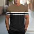 thumbnail image 4 of RXMEKW T-Shirt à Manches Courtes Rayé pour Hommes, Haut de Sport Décontracté, T-Shirt à Col Rond en Polyester, 4 of 5