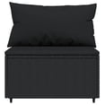 thumbnail image 5 of vidaXL 3 Piece Patio Lounge Set with Cushions Black Poly Rattan, 5 of 8