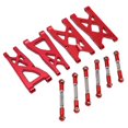 thumbnail image 1 of RC Front Rear Suspension Arms, High Strength RC Arms And Servo Link Tie Rod Hollow Design High Hardness Metal Wear Resistant  For 1/10 RC Car For ARRMA Senton Red, 1 of 8