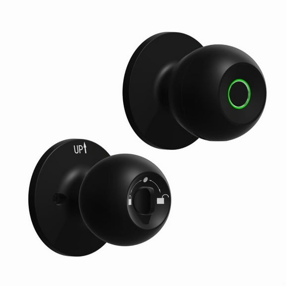 Keep Yourself and Your Family Safe Smart Bluetooth and Fingerprint Door Lock, Smart Fingerprint Door Knob, Biometric Door Lock with App Control & Key for Bedroom, Home & Office (black)