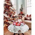 thumbnail image 4 of Round Tablecloth with Elastic Christmas Waterproof Stain-proof Table Cover Wipeable Fitted Table Cloths for 55"-60" Round Tables Dining Kitchen Indoor Outdoor Use, 4 of 6