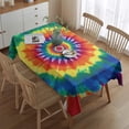 thumbnail image 2 of Colorful Rainbow Tie Dye Spiral Pattern Rectangle Tablecloth 60"x84",Waterproof Polyester Rectangle Table Cloth, Wipeable Spillproof Polyester Tablecloth for Dining, Camping, Indoor and Outdoor, 2 of 5