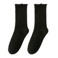 thumbnail image 5 of Grofry 1 Pair Women Socks Mid-tube Thin Shirring Anti-slip Student Socks High Elasticity Sweat Absorption Adult Home Yoga Socks Piled Socks, 5 of 8