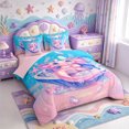 thumbnail image 2 of Manfei Underwater Axolotl 7pcs Queen Bedding,Aquatic Amphibian Print Bedding Comforter Set Queen,Pink Reversible, 2 of 7
