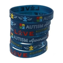6x Autism Awareness Bracelets Decor Silicone Wristbands Event Giveaways for Teen