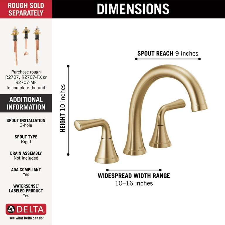 Delta T2733 Kayra Deck Mounted Roman Tub Filler - Bronze - Walmart.com