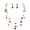 BROWN, variant on Bocar 3-Layer Illusion line Long Necklace Earrings Set Ladies Green Beads (N0006-green)