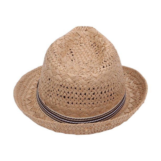 Sombrero de sol de ala ancha estilo Panamá para mujer y niña, sombrero de paja para exteriores. caqui m
