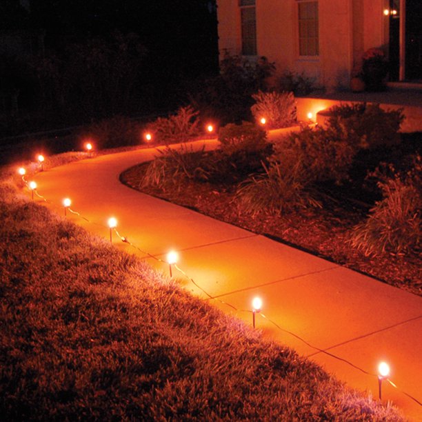 LumaBase Electric Pathway Lights Orange, 10 Count