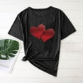 thumbnail image 2 of MaFYtyTPR Women's Printed T-shirts Valentine's Day Ladies Trendy Printing Short Sleeved Crew Neck Pullover Tops Black L, 2 of 5