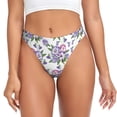 thumbnail image 1 of Balery Violets Flowers Tangas de Algodón para Mujer con Estampado – Ropa Interior Sexy, Transpirable, G-string-XX-Large, 1 of 6