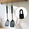 thumbnail image 3 of 2 Pack Silicone Spatulas Turners, Silicone Cooking Spatula Heat Resistant Turner, Non Stick Slotted Solid Kitchen Utensils, Stainless Steel Handle, for Frying, Baking, Flipping, Turning, 3 of 7