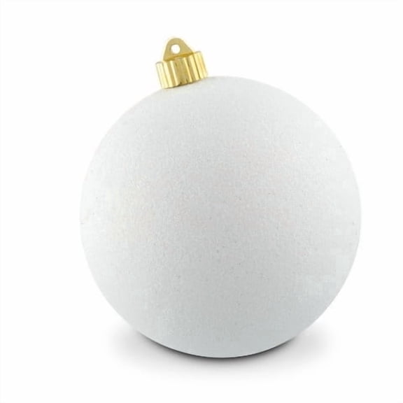Off White Jumbo Glitter Ball Shatterproof Christmas Ornament, 8", by Holiday Time