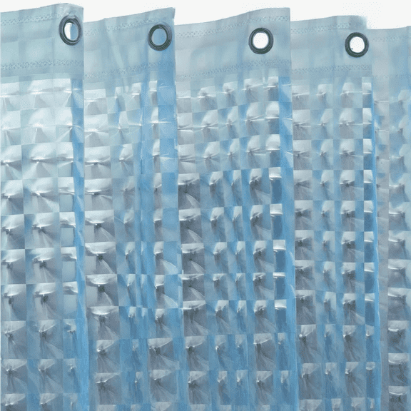 MAZBFF 3D Lattice Shower Curtain Liner & 12 Hooks, PEVA, Mouldproof, No Odors, Eco Friendly