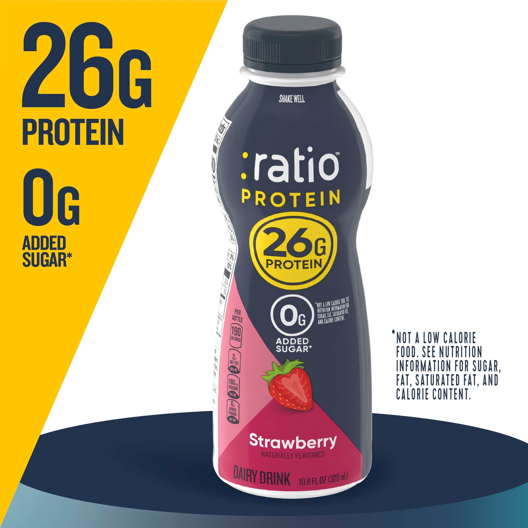 Ratio Protein Dairy Drink, Strawberry, 26g Protein, 10.8 fl oz