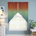 thumbnail image 6 of Burnt Orange Teal Ombre Kitchen Window Curtains, Swag Curtains Valance for Bedroom Living Room Bathroom, Modern Abstract Art Aesthetics Rod Pocket Window Curtain Block Drapes 2 Panels 36"x45", 6 of 9