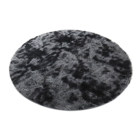 48.03x48.03 inches Soft Round Area Rug for Bedroom, Modern Fluffy Circle Rug, Indoor Plush Circular Nursery Rugs Area Rugs for Living Room, Black