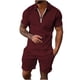 thumbnail image 1 of Conjuntos de Tops Para Hombre Conjuntos de Camisas Casuales Conjunto de Manga Corta Deportiva Con Cremallera de Cobertura Sólida Informal Odeerbi  ODB152038, 1 of 5