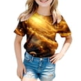thumbnail image 3 of LRen Toddler Shirts Girls Crewneck Casual Short Sleeve Print Tees Kids Trendy Preppy Shirt Tops Multicolor T-shirts for Kids, 3 of 4