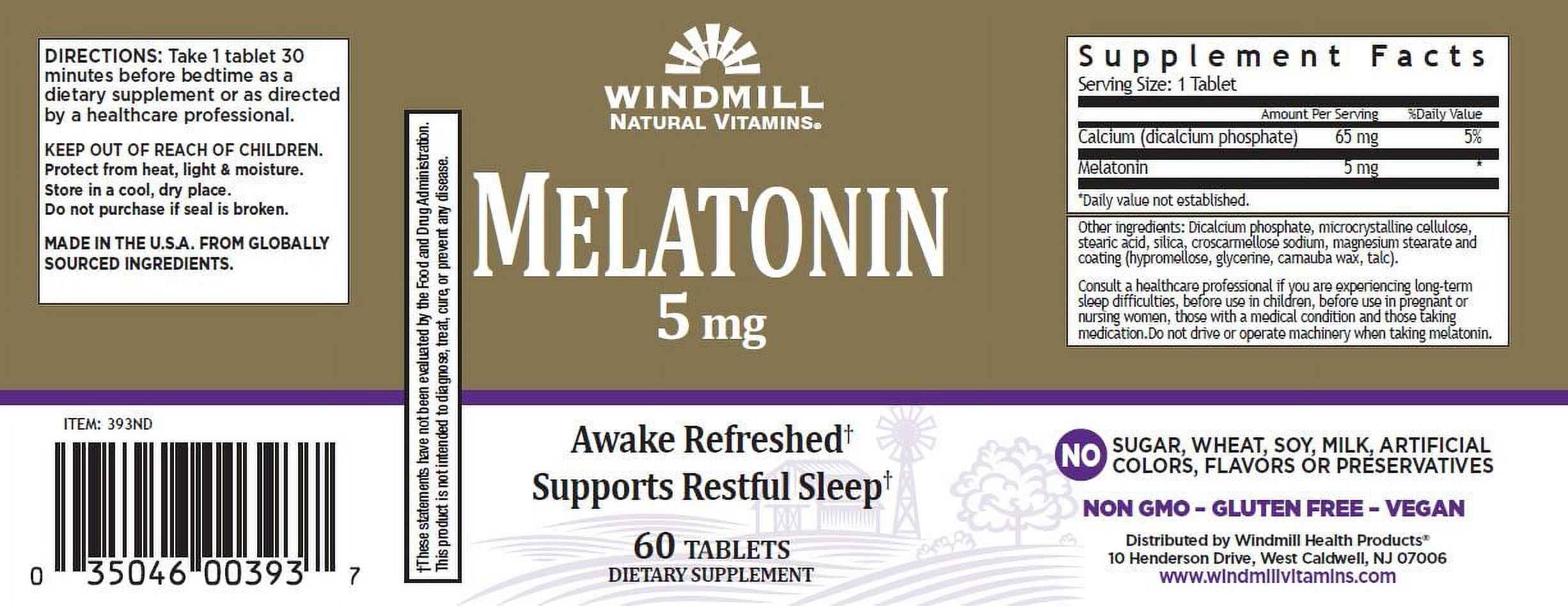 Windmill Melatonin 5 mg 60 Tablets (Pack of 4)