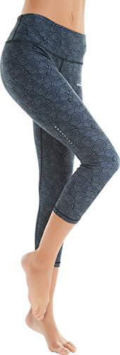 COOLOMG Womens Yoga Pants Compression Running Tights 3/4 Workout Capri Leggings 