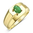 thumbnail image 6 of RYLOS Men's Rings 14K Yellow Gold Ring Classic Solitaire 7X5MM Oval Shape Gemstone Designer Band Emerald May Birthstone Rings For Men Size 13, 6 of 7