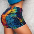thumbnail image 4 of Fotbe Vibrant Rainbow Parrot Fantasy Shorts Sin Costuras – Shorts Deportivos de Cintura Alta para Mujer, Elásticos para Gimnasio, Yoga, Running o Ciclismo-XX-Large, 4 of 8