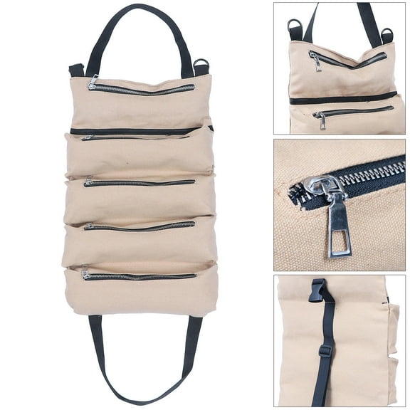 Worgeous  Car Storage Bag behind Seat Travel Back Pouch Organizer Seats Khaki
