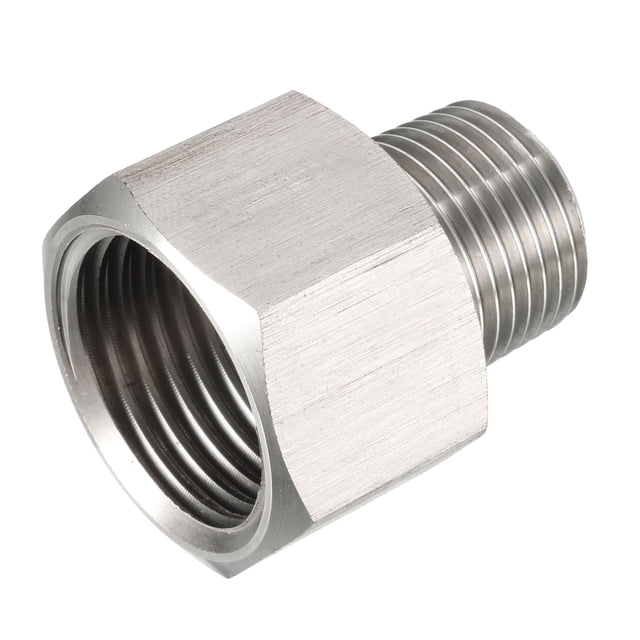 Adaptador de accesorio de tubería de rosca macho a hembra de acero inoxidable, 3/8 G x 1/2 G