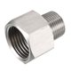 thumbnail image 1 of Adaptador de accesorio de tubería de rosca macho a hembra de acero inoxidable, 3/8 G x 1/2 G, 1 of 3