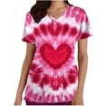 thumbnail image 3 of TaTaai Valentine's Day Print Top, Women's V Neck Short Sleeve Casual Blouse, Pocket Detail Lightweight Shirt for Holiday Season Gift, 3 of 5