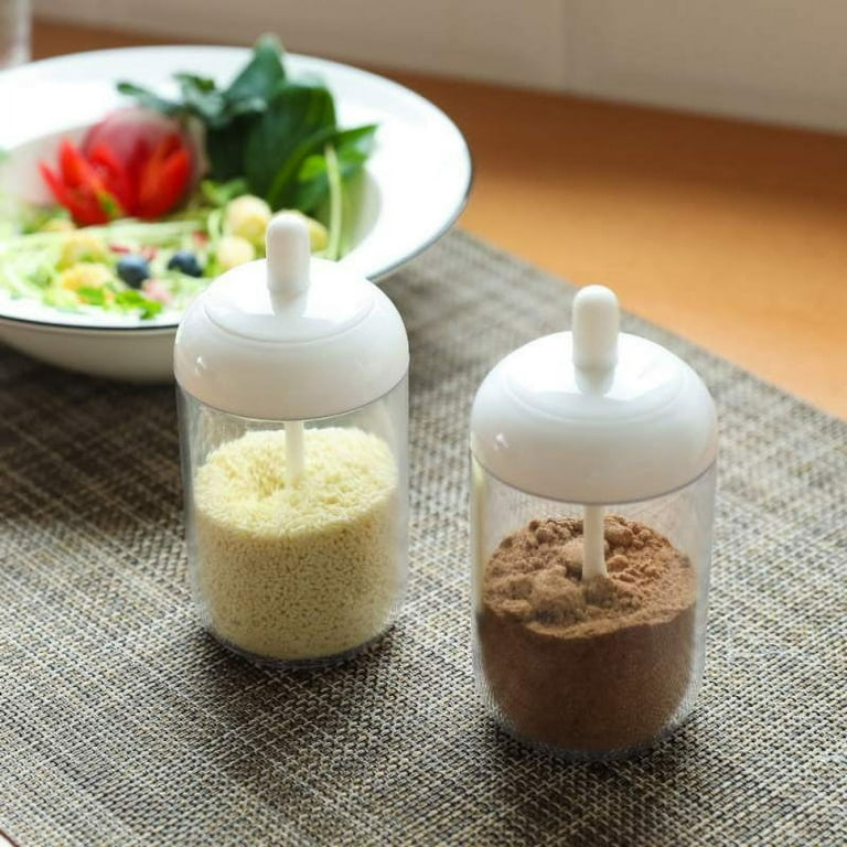 Spice Containers Plastic, Kitchen PP Condiment Containers with Lids Spice  Jars, Small Spoons for Spice Jars Moisture-Proof Seasoning