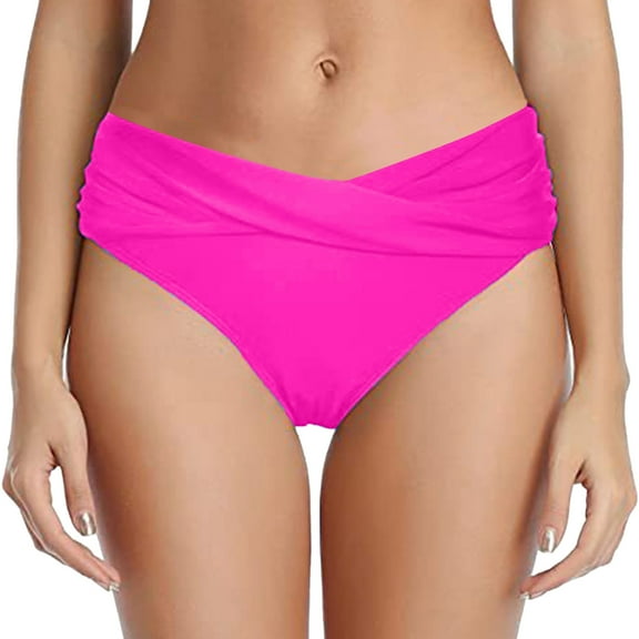 Women's Bikini Bottom Twist Front Swimsuit Ruched Bathing Suit Bottoms