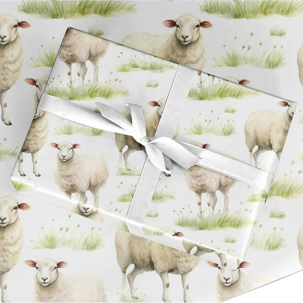 Sheep Wrapping Paper 30" x 84" Sheet Large Sheep Gift Wrapping Paper
