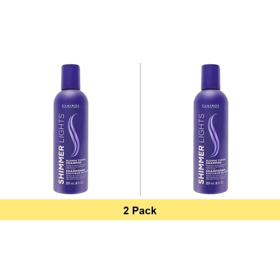 Clairol Professional Shimmer Lights Shampoo Blonde and Silver, 8 Oz - 2 Pack