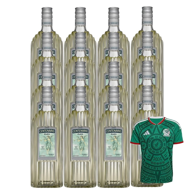 12 Tequila Gran Centenario Plata 700 ml + Jersey Verde