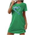 thumbnail image 2 of Sakmal Heart Moomoo Nightgowns Women Green Lightweight Short Sleepshirt Butterfly Print Short Sleeve Nightgowns for Women, 2 of 7