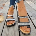 thumbnail image 5 of Slide Sandals Women Glitter Hollow Mesh Jelly Low Block Heel Closed Square Toe Backless Daily Outdoor Shoes, 5 of 7