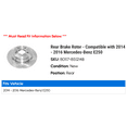 thumbnail image 2 of Rear Brake Rotor - Compatible with 2014 - 2016 Mercedes-Benz E250 2015, 2 of 2