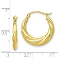 thumbnail image 2 of Auriga Fine Jewelry 10K Yellow Gold 20mm Textured Scalloped Hollow Hoop Earrings for Women, 2 of 4