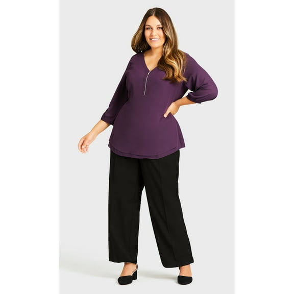 Avenue Women's Plus Size Cool H& Curvy Pant Elastic Back Waist Pull-On Fit