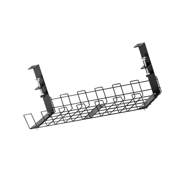 Organizador de cables para debajo del escritorio, contenedor reutilizable, ataduras de cables, cesta, alambre de hierro negro jinwen Estante de almacenamiento de alambre