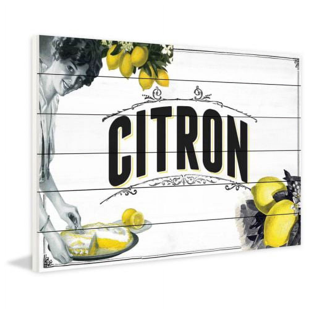Marmont Hill "French Produce Lemon" Painting Print on White Wood