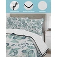 thumbnail image 4 of Quilts Twin Size, Teal Paisley Floral Soft Comforter Bedding Set for Bed, Boho Vintage Flowers Ethnic Lightweight Quilted Bedspread with Pillow Cover(2 Pieces) for All Season, 68x86 Inch, 4 of 6