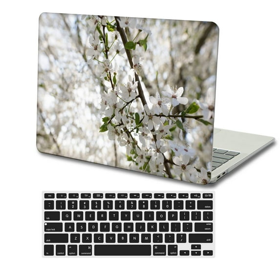 KSK KAISHEK Hard Case Shell Cover Compatible New MacBook Air 13 inchs 2018 2019 2020 2021 2022 A2337 m1&A2179&A1932 + Black Keyboard Cover, Flower 0545