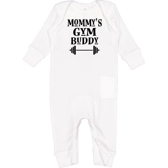 Inktastic Mommy Gym Buddy Workout Baby Romper Coveralls