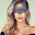 thumbnail image 5 of Unique Bargains 1 Pc Lace Long-Ear Bunny Half Face Party Mask for Masquerade Party Blue Lace, 5 of 5