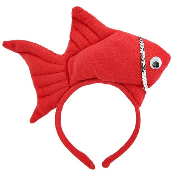 Adult Kids Cartoon Stuffed Fish Shape Headbands Woman SPA Hair Hoop Makeup Taking Photos Christmas Party Headpiece
