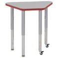 thumbnail image 1 of ECR4Kids 18in x 30in Trapezoid Everyday T-Mold Adjustable Activity Table Grey/Red/Silver - Super Leg, 1 of 2