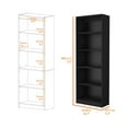 thumbnail image 3 of HomeRoots 71" Black Five Tier Bookcase, 3 of 7